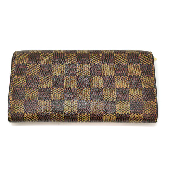 Louis Vuitton Long Ebene Brown Leather Wallet Zipper Bifold - Picture 1 of 12